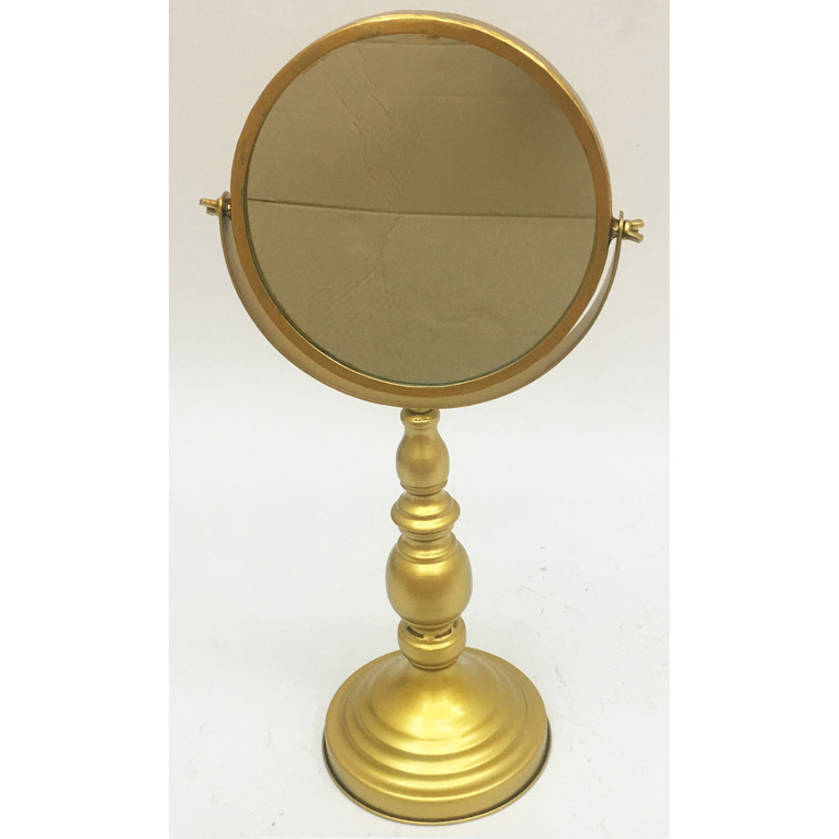 Gold Color Metal Makeup Mirror With Stand