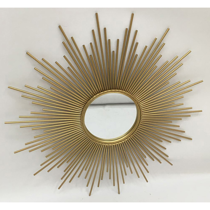 Shiny gold sunlight metal decorative mirror