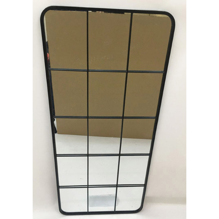 Black lattice metal decorative mirror