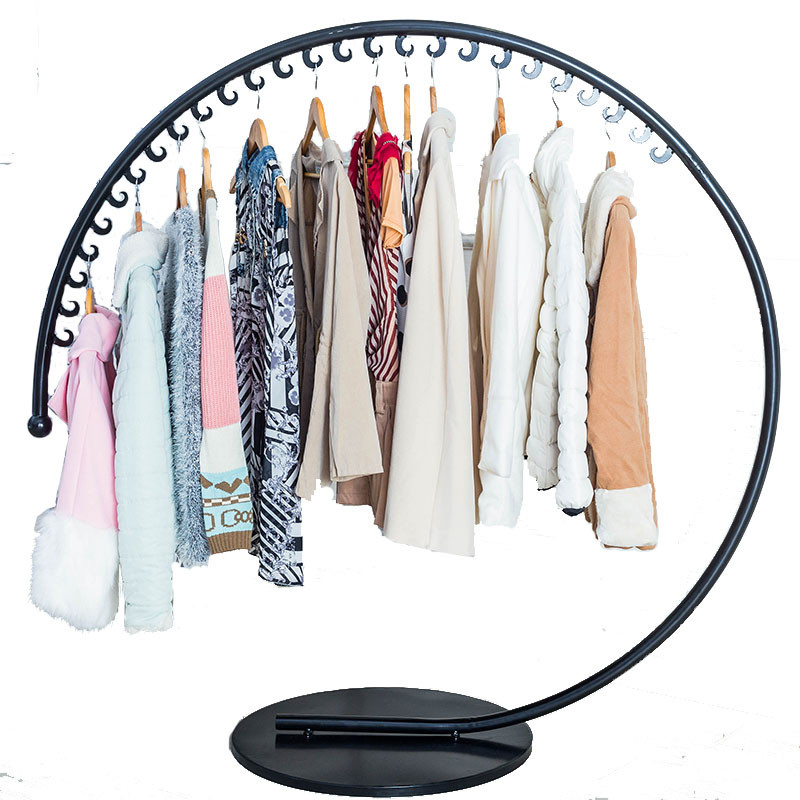 Black K/D arch clothing display rack, coat rack