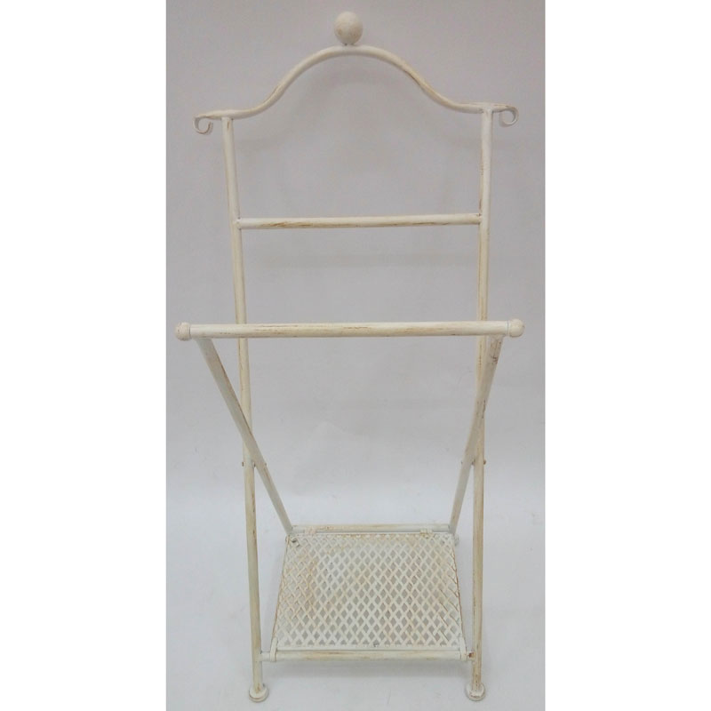 Folding metal coat rack with 1 metal tier