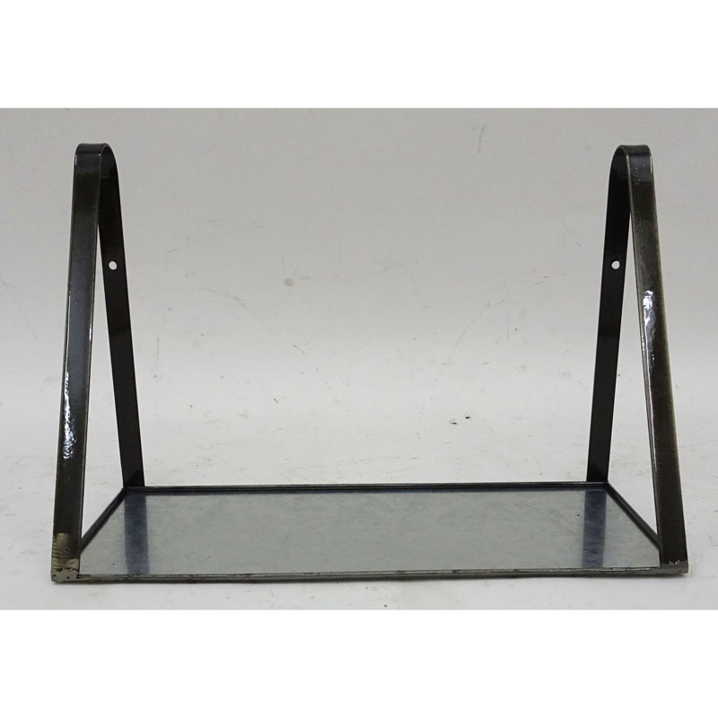 Raw iron finish wall  metal storage rack with 1 galvanized tier