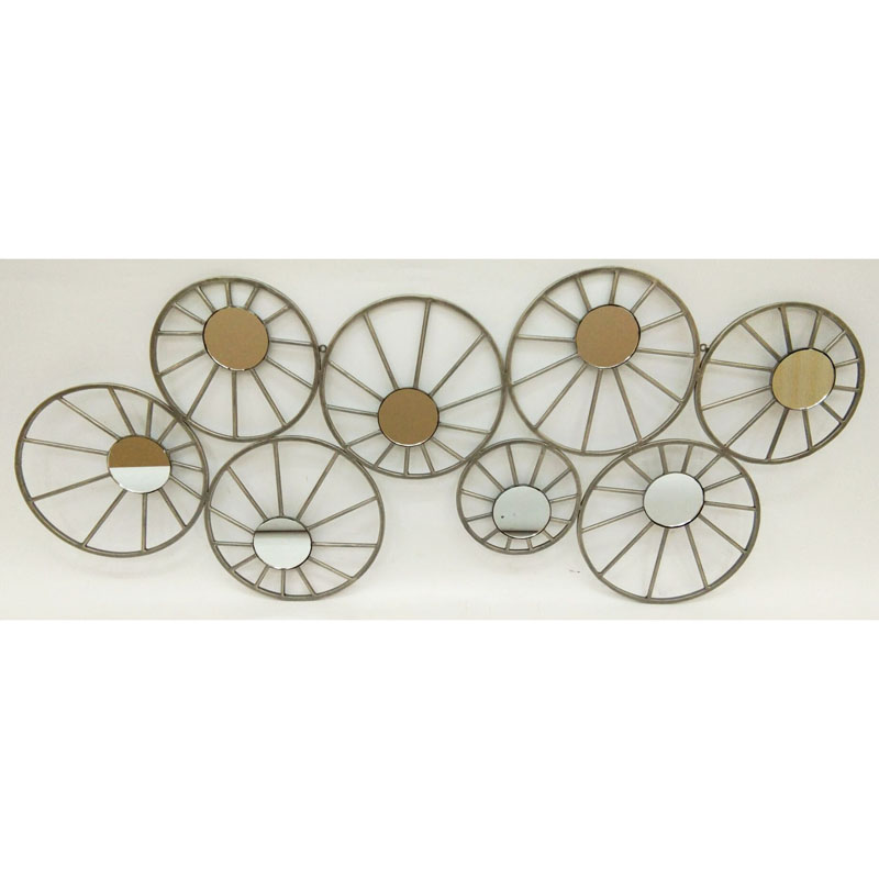 Antique grey gold metal wall decor