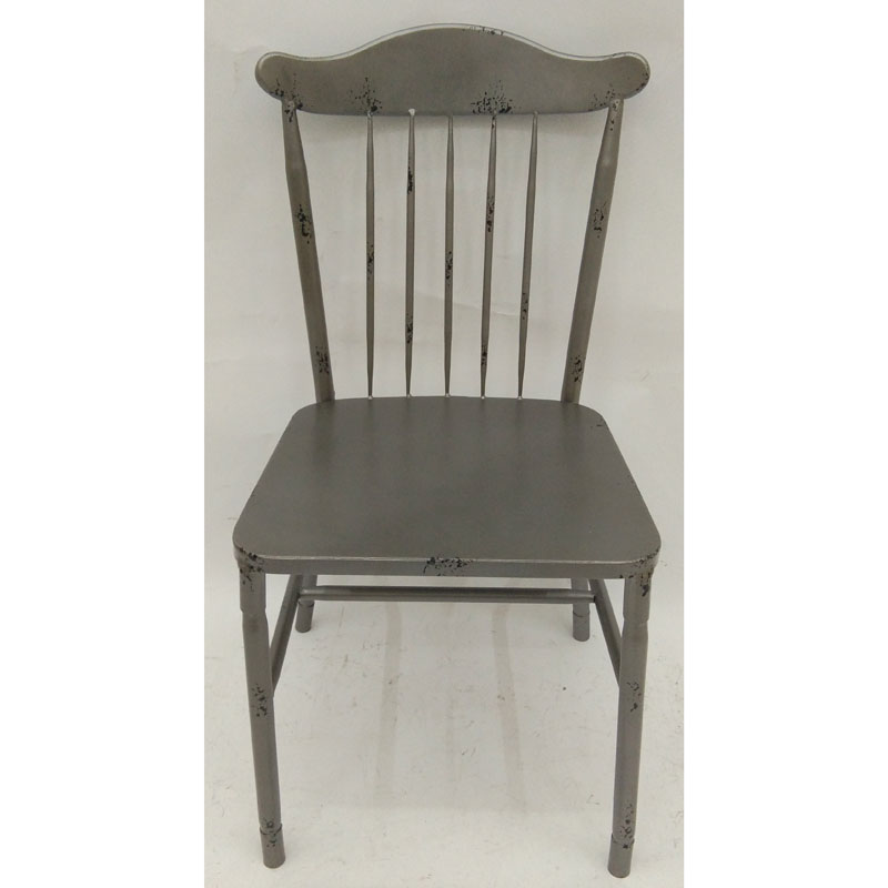 Distressed gun metal color metal garden bistro chair/dinning chair