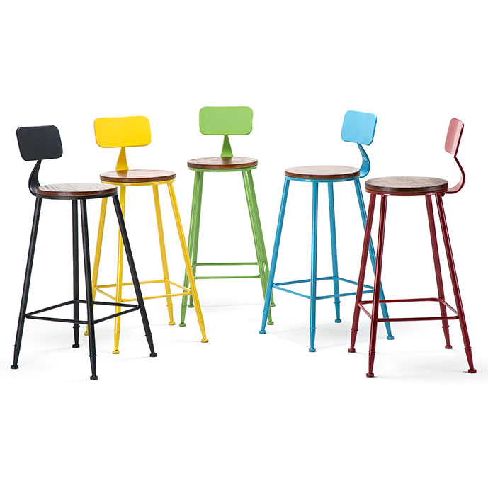 Custom order &ready to ship industrial metal bar stool or chair with kinds of combination, sizes & colors & logos defined by you