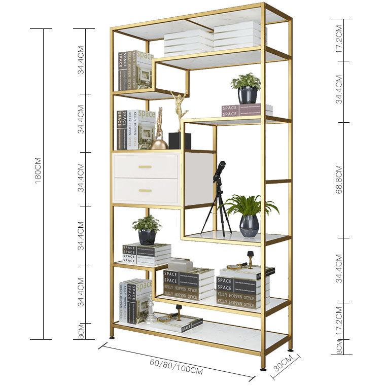 Custom order &ready to ship industrial metal display room divider rack with wood,marble, glass combination, sizes & colors & logos defined by you