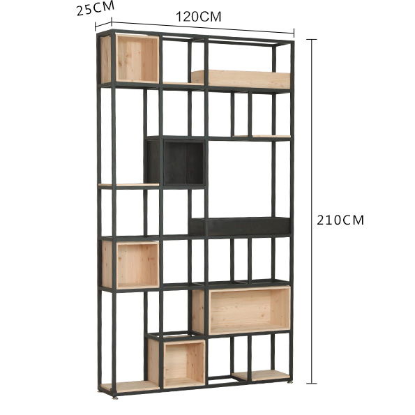 Custom order & ready to ship industrial metal display room divider rack with wood,marble, glass combination, sizes & colors & logos defined by you