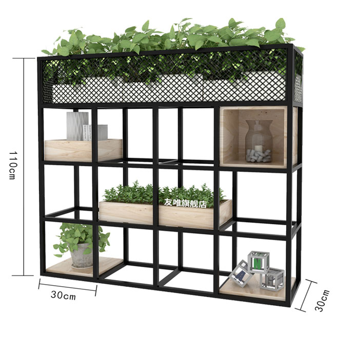 Custom order & ready to ship industrial metal display room divider rack with wood,marble, glass combination, sizes & colors & logos defined by you