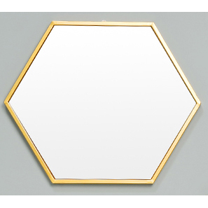 Gold Color Metal Framed Wall Mirror, Bathroom mirror