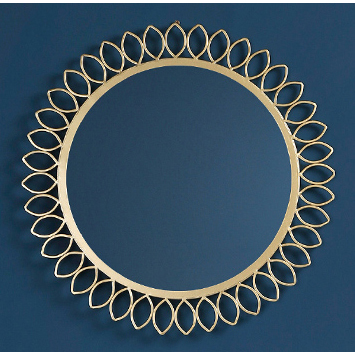 Gold Color Metal Framed Wall Mirror, Bathroom mirror