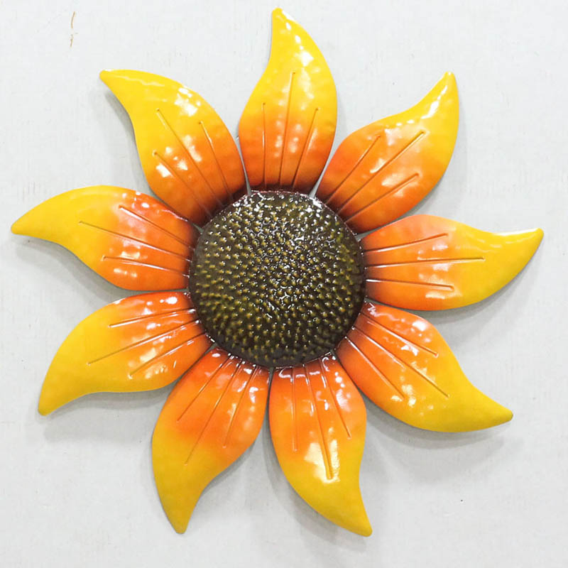 Bright color metal sun flower wall decor