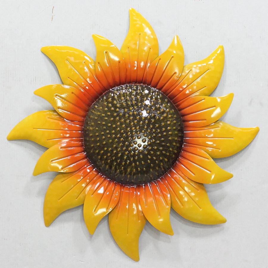 Bright color metal sun flower wall decor