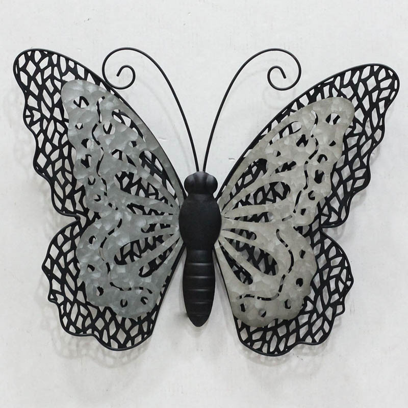 Zinc & rusty metal butterfly wall decor