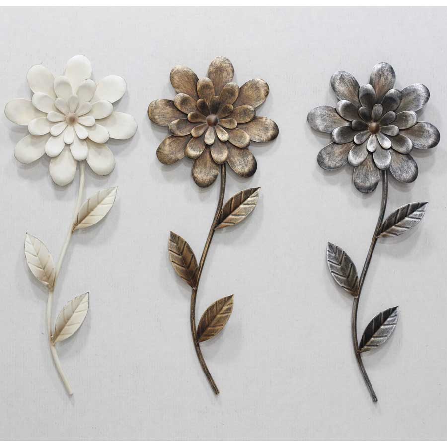 3 colors assorted metal flower