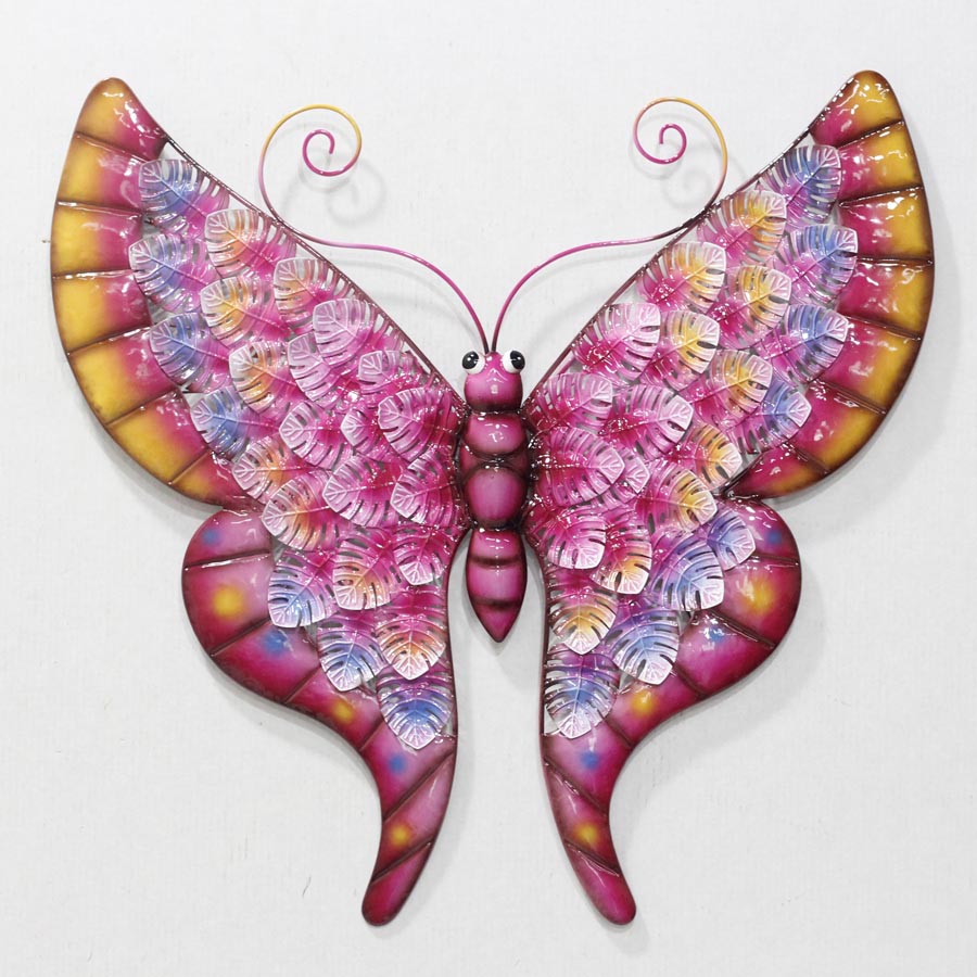 Bright color metal butterfly wall decor