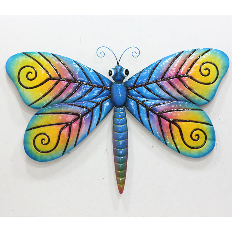 Bright color metal dragonfly wall decor