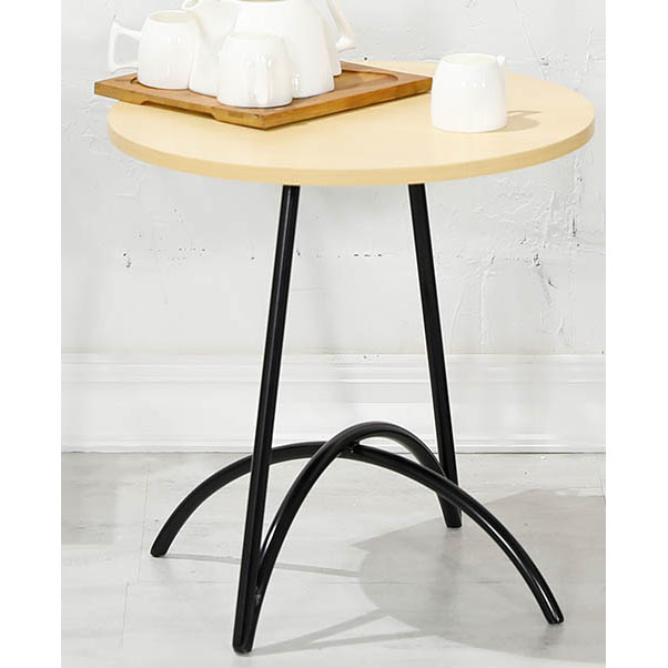 Black Metal Side Table with wooden top