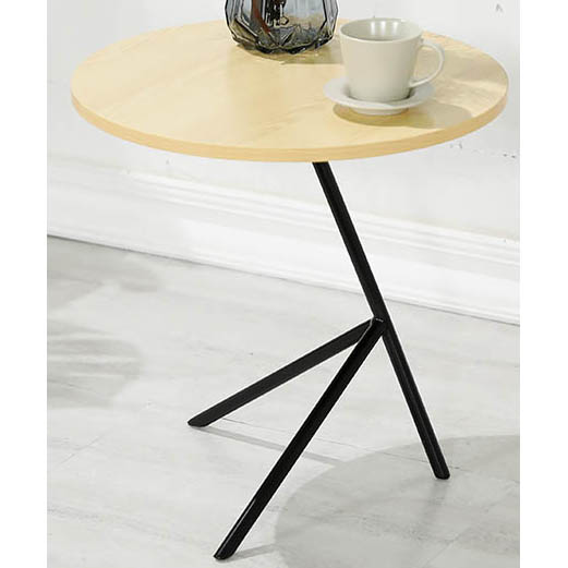 Black Metal Side Table with wooden top