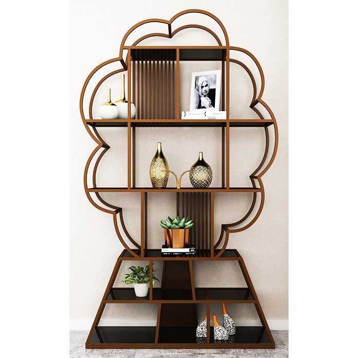 Metal  book shelf, corner shelf, display shelf