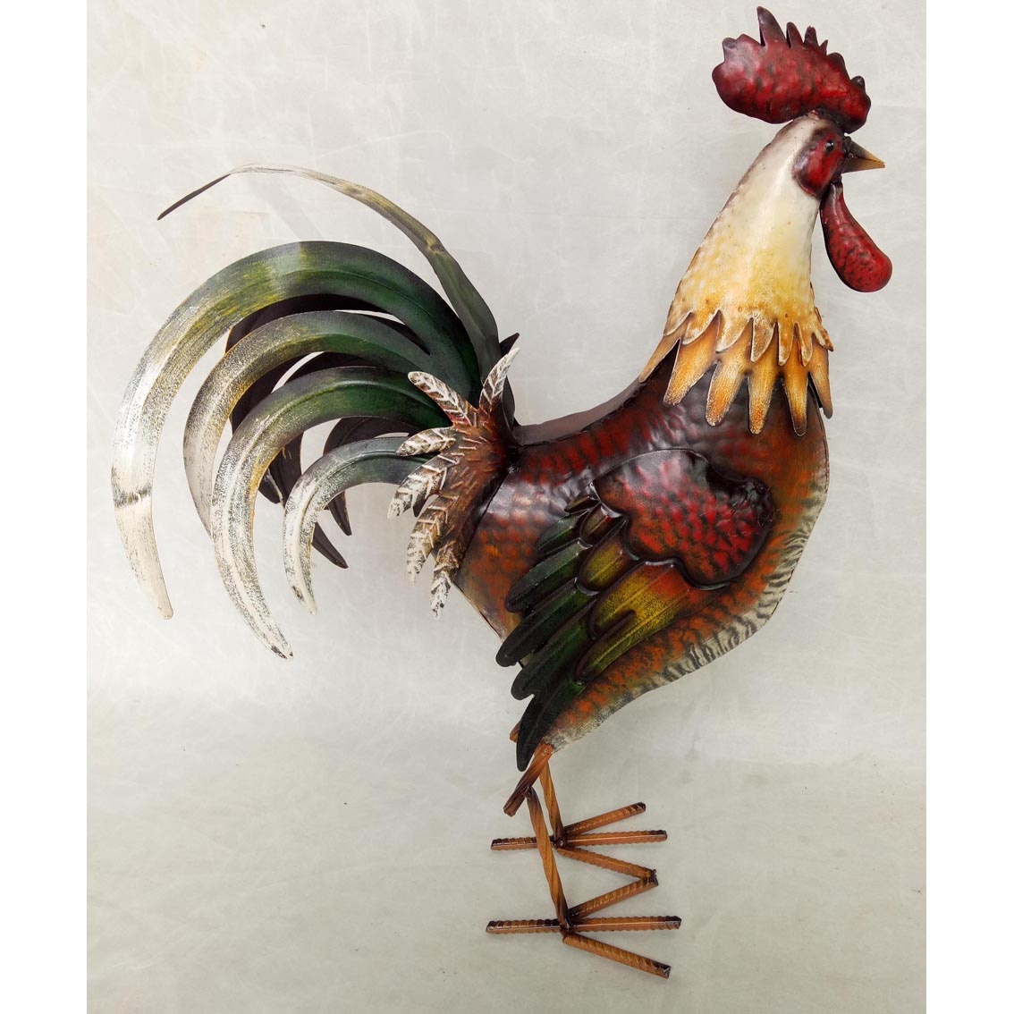 Hand-made metal garden decor cock ornament 