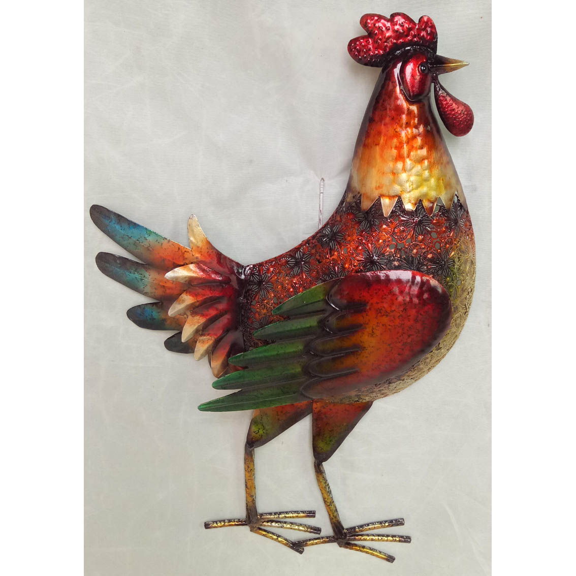 Hand-made metal garden decor cock ornament