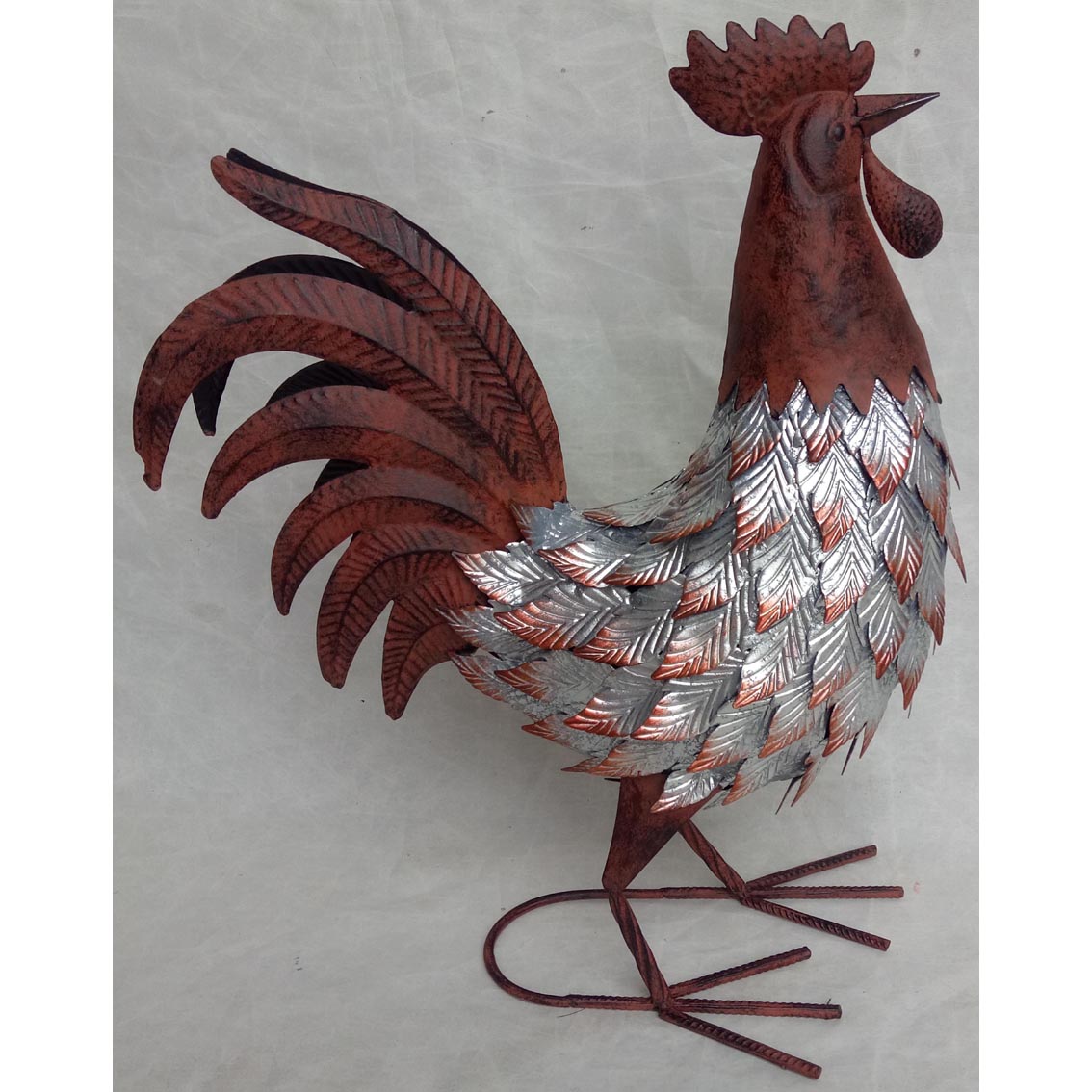 Hnad-made metal garden decor cock ornament 