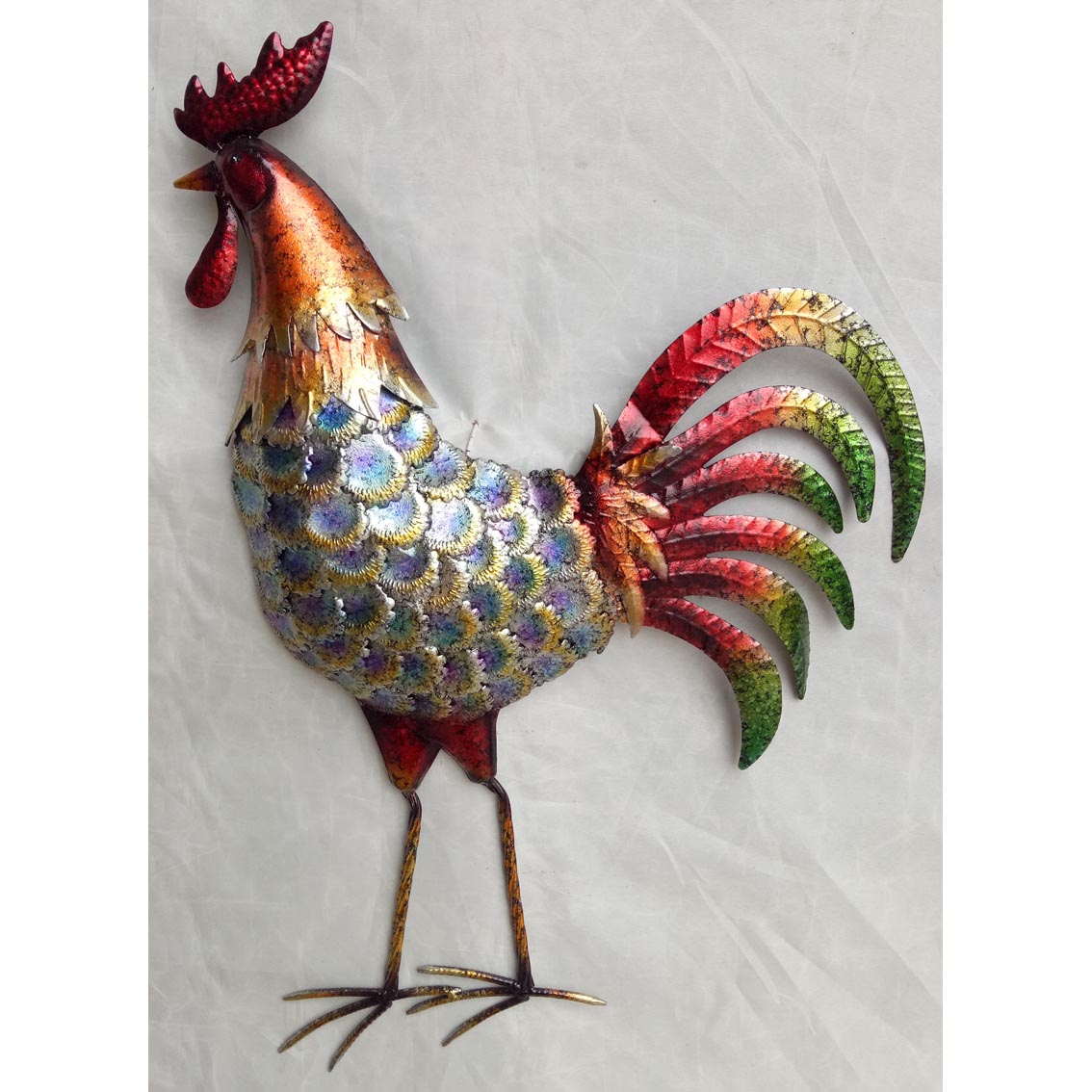 Hand-made metal garden decor cock ornament