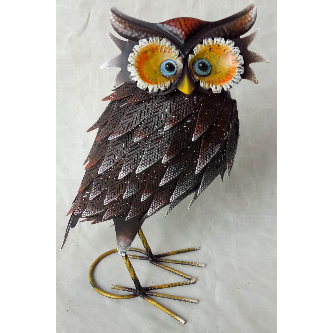 Hand-made metal garden decor owl ornament 