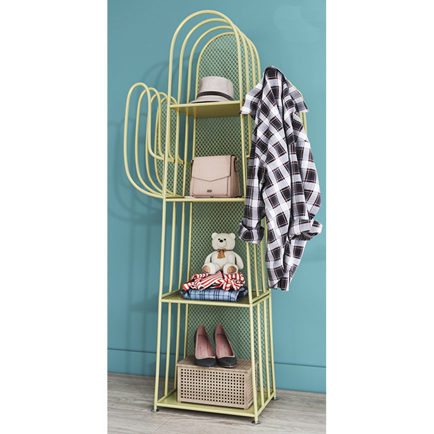 Golden 4 tiers clothing display rack, coat rack 