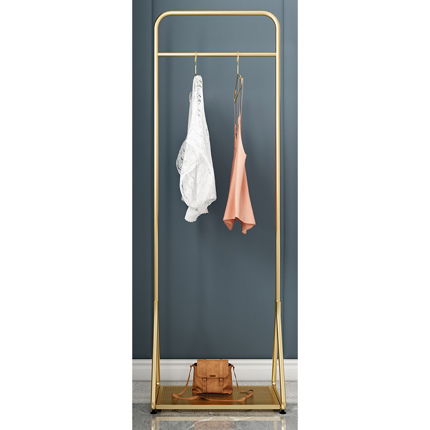 Golden clothing display rack, coat rack