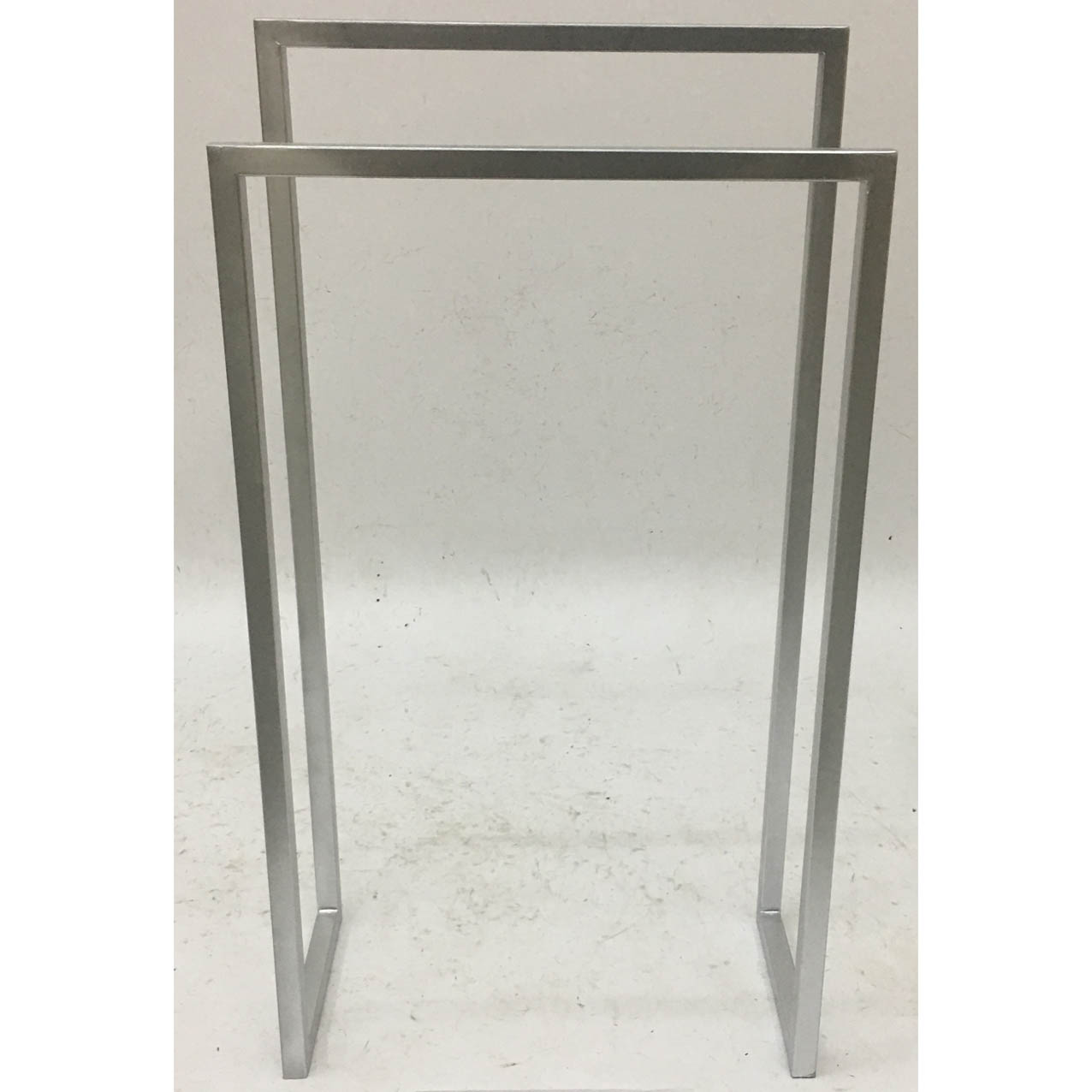 Silver metal towel rack