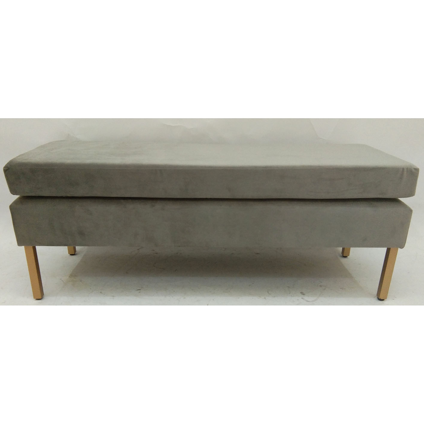 Rectangular ottoman bench with metal legs