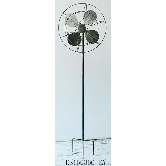 Metal garden decorative fan wind spinner & stable stake